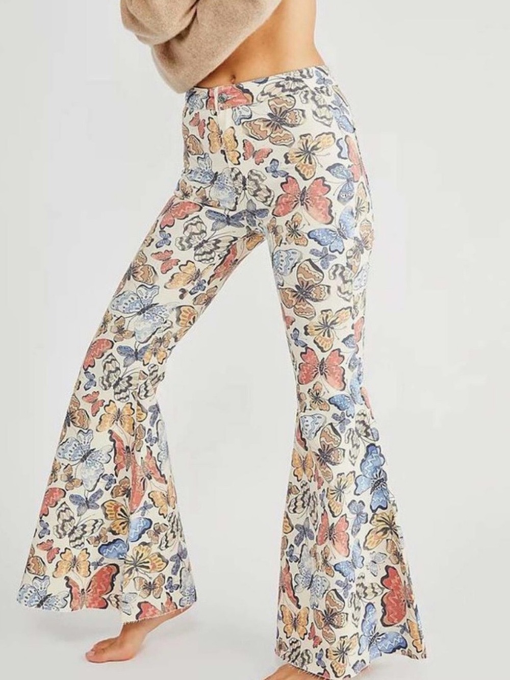 Free people Butterfly Print Flared Pants - Multicolor - Picture 3 of 7
